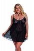 Stelline black chemise XL+ (XXL/XXXL) czarna halka